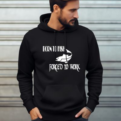 Attractive caucasian man wearing blank empty black hoodie mockup for design template