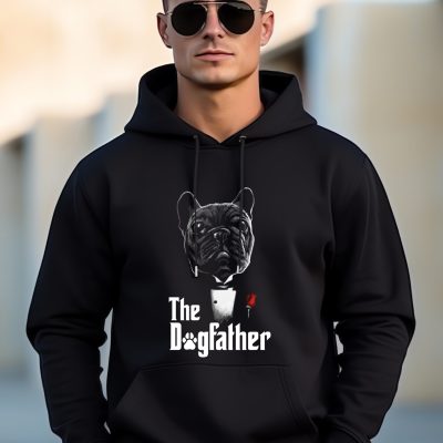 Attractive caucasian man wearing blank empty black hoodie mockup for design template